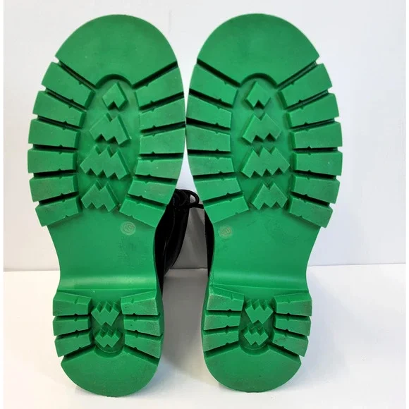 Liliana Combat Boots Womens Size 10 Black Green Lace Up Chunky Platform Grunge - Picture 14 of 16